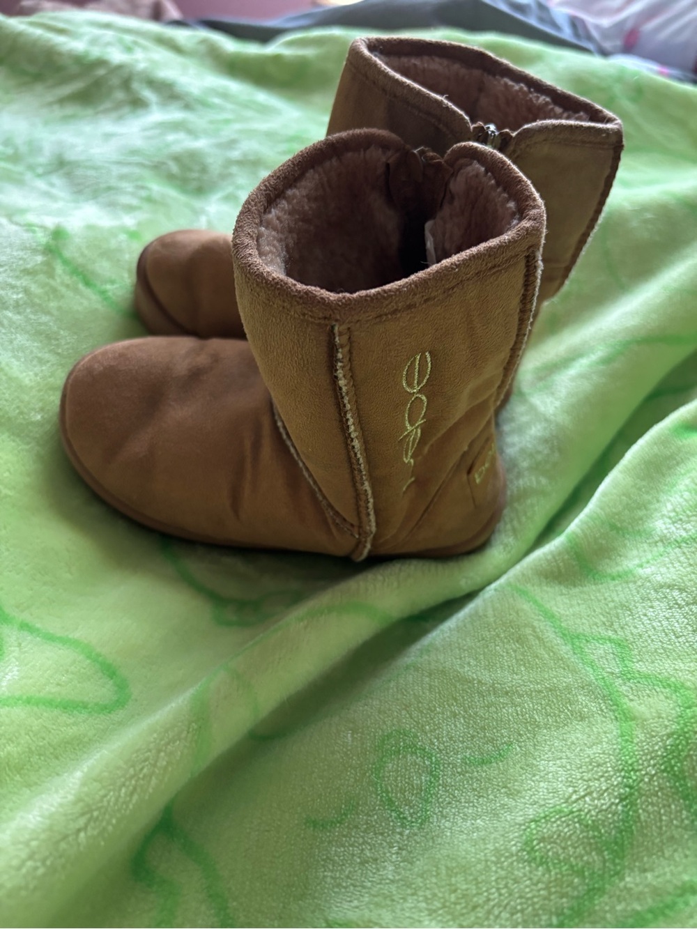 bebe Kids Brown Suede Lined Booties